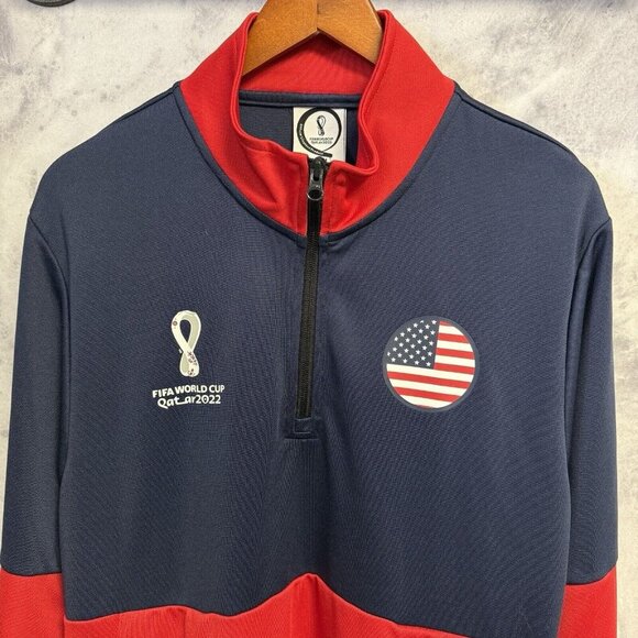 Fifa World Cup 2022 Qatar Jacket Mens Medium Red/Blue Soccer - Picture 3 of 9